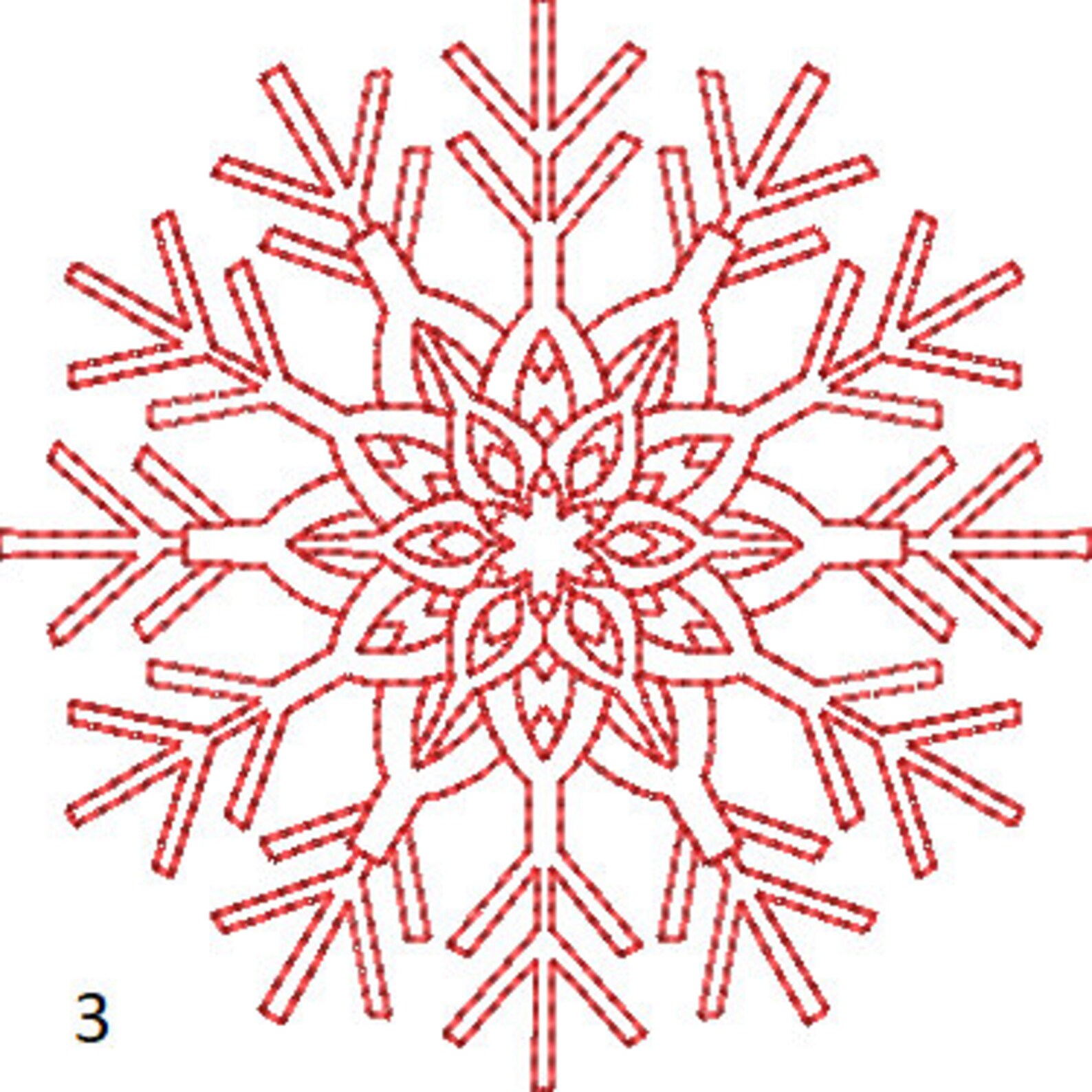 Redwork Snowflake DIGITAL DOWNLOAD - Coaster Size Redwork Snowflake Set of 4 - Machine ...