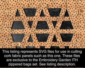 SVG files - SET 3 Diamond Motif - 22 digital files for cutting front panels for the Embroidery Garden ITH Zippered Bags Set - MollyMade