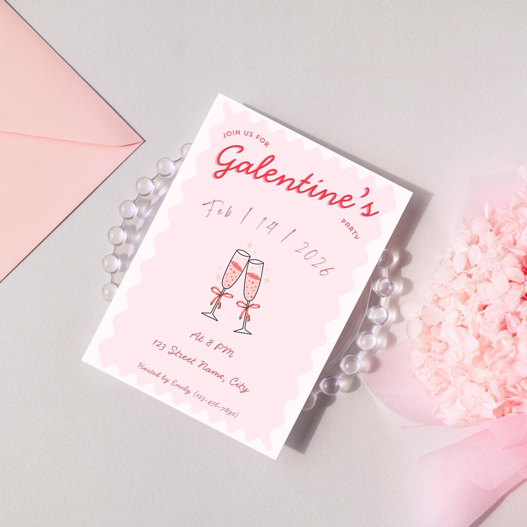Galentine’s Party Invitation | Girls Night Out Invite | Editable Canva ...