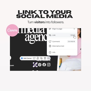 Social Media Manager Website Template | Canva Portfolio for Freelance Digital Marketing Services | B&W + Pink Style image 6