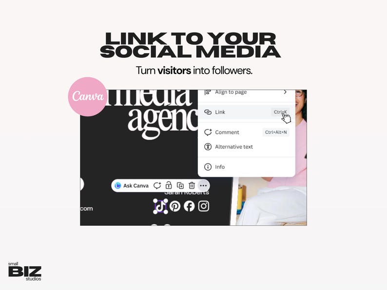 Social Media Manager Website Template | Canva Portfolio for Freelance Digital Marketing Services | B&W + Pink Style image 6