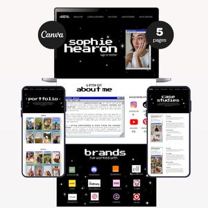 UGC Portfolio & Media Kit Template | Canva Content Creator MULTI-PAGE Website | Y2K Webcore Style