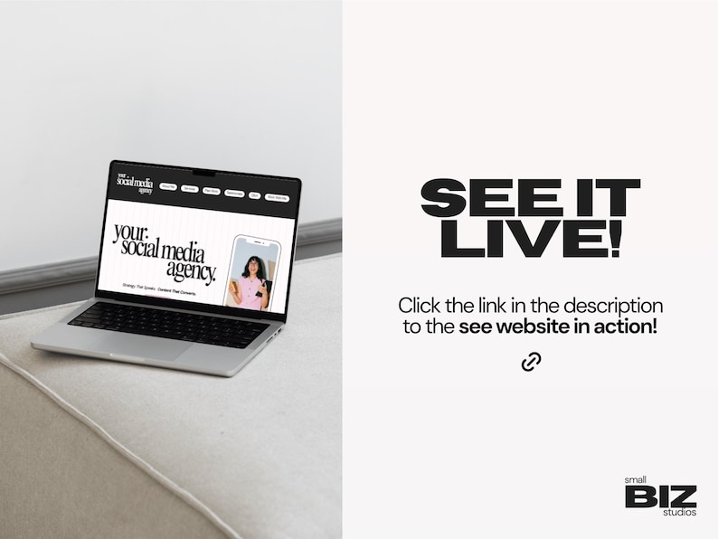 Social Media Manager Website Template | Canva Portfolio for Freelance Digital Marketing Services | B&W + Pink Style image 2