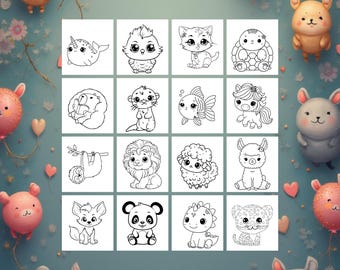 5th Birthday foldable Cards for Kids | Color-In DIY | 30 Animal Designs (PDF Instant Download)