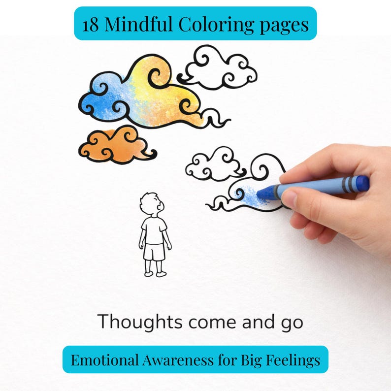 Páginas para colorear conscientes para niños / Actividades relajantes, a partir de 4 años (Descarga en PDF) imagen 1