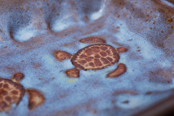 Sea Turtle Plate From Clay Creature Comforts Etsy