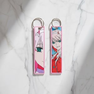 Anime-nyckelring broderad Jet Tag | Dubbelsidig nyckelring för bil, ryggsäck, nycklar – Manga-nyckeltagg present till Otaku [1]