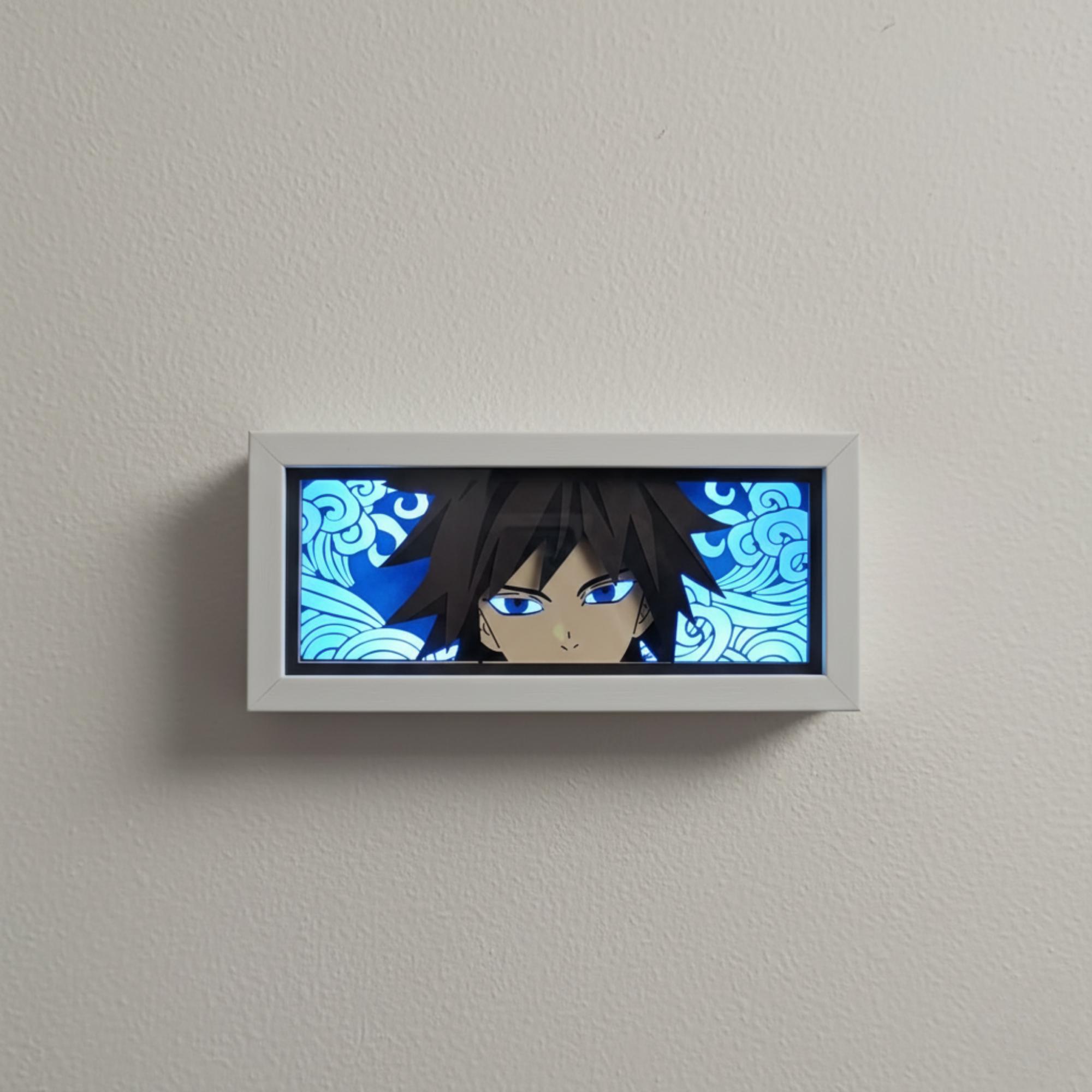 Veilleuse Lampe En Résine époxy Demon Slayer - Personnage Tomioka Giyuu, Alimentation USB, Multicolore, Design Moderne