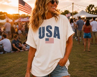 USA Flag Shirt, Vintage America Patriotic Shirt, Big USA Tshirt, USA Comfort Colors Shirt, Usa Comfort Colors Tee, Usa Shirt