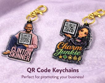 Custom QR Code Keychain for Business Marketing | Scan to Pay, Social Media Link