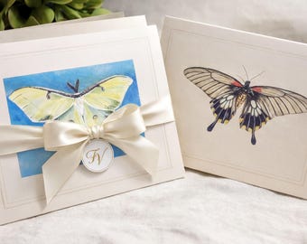 Klappkarten Set, Luna Motte und Schwalbenschwanz Schmetterling