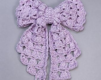 Lavendel häkeln Schleife Haarspange, handgemachte Strick Haarspange, kokette Haar Accessoire, weiches Mädchen Geschenk für Frauen und Mädchen