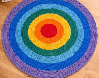 Regenbogen Teppich, Bunter Teppich, Bunter Teppich, Handgemacht, Geschenk für Sie