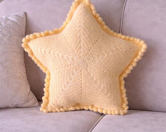 Gehäkelte Herz Sterne Mond Kissen, Süßes Plüsch-Kissen-Set, Kawaii Dekokissen, Handgemachtes Wohndekor, Geschenk für Sie