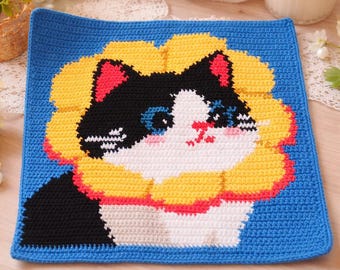Süßer Katzen Teppich Kissen Kissen, Katzen Bodenmatte, Kawaii Katze Sitzkissen, Plüsch Katzenkissen, Wohnkultur, Geschenk für Er