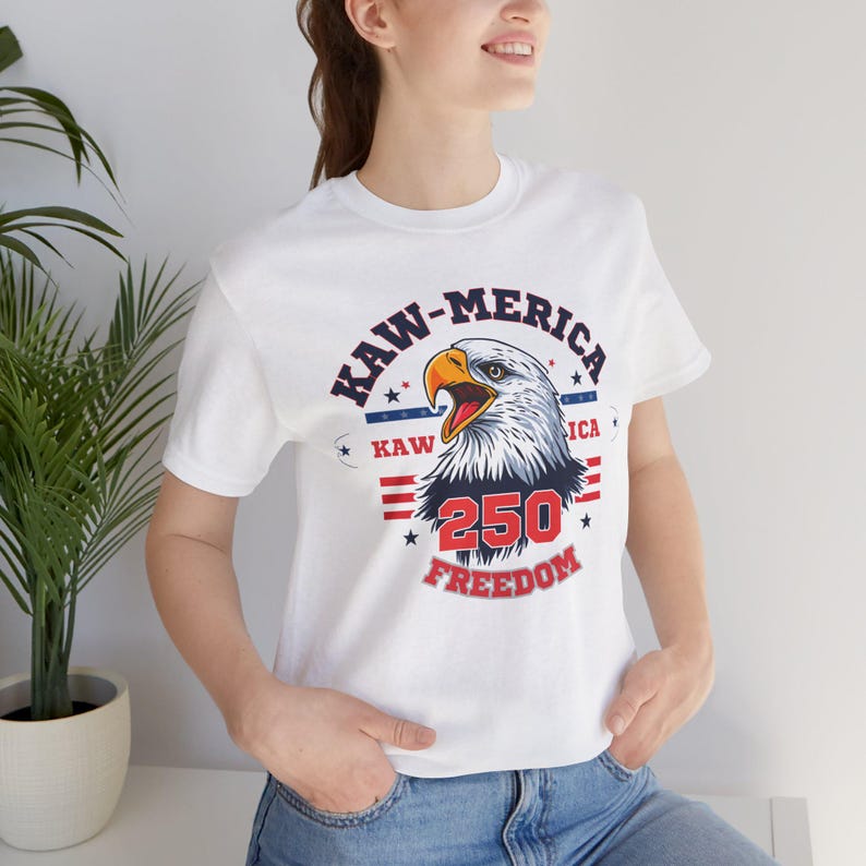 Kaw-Merica 250 Freedom T-Shirt | America 250th Anniversary Tee | Patriotic Eagle Shirt | Fourth of July Gift image 7