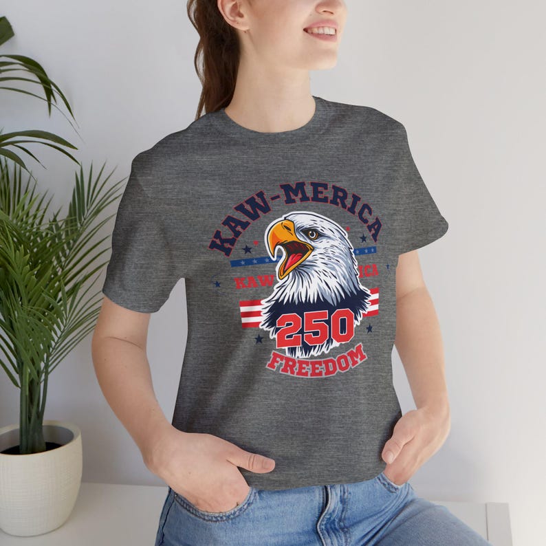Kaw-Merica 250 Freedom T-Shirt | America 250th Anniversary Tee | Patriotic Eagle Shirt | Fourth of July Gift image 8