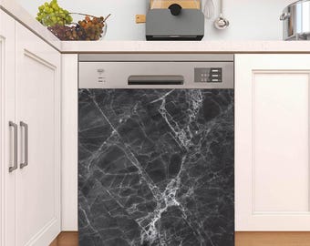 Schwarzer Nero Marquina Marmor Magnet oder Vinyl - anspruchsvolles Küchendekor