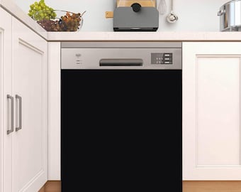 Matte Black Dishwasher Magnet or Vinyl Cover - Modern Industrial Kitchen