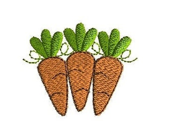 Mini Carrot Bunch Machine Embroidery Design-INSTANT DOWNLOAD-3 sizes