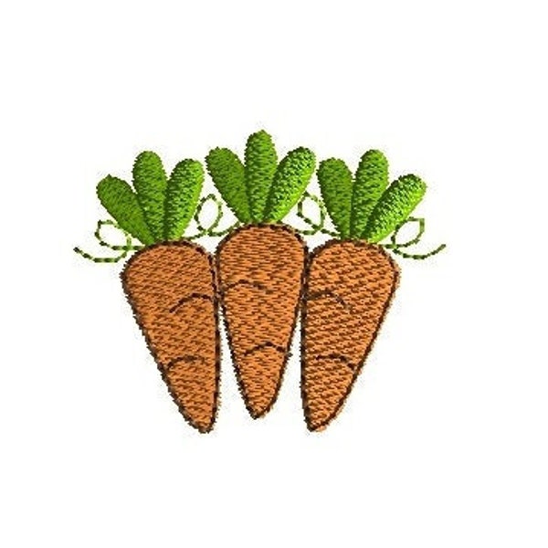 Mini Carrot Bunch Machine Embroidery Design-INSTANT DOWNLOAD-3 sizes