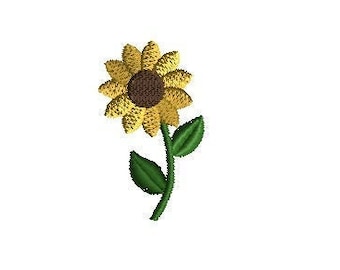 Mini Sunflower Stem Machine Embroidery Design-INSTANT DOWNLOAD-3 sizes