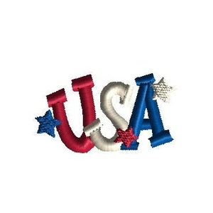 Mini USA with Stars Machine Embroidery Design-INSTANT DOWNLOAD
