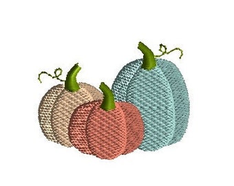 Mini Pumpkins 3 Machine Embroidery Design-INSTANT DOWNLOAD-3 sizes