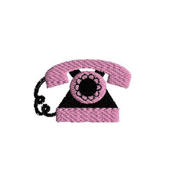 Mini Telephone Machine Embroidery Design-INSTANT DOWNLOAD