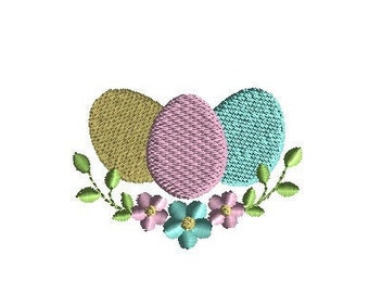 Mini Easter Eggs Floral Machine Embroidery Design-INSTANT DOWNLOAD