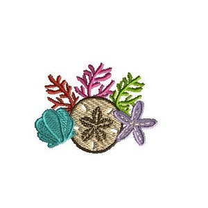 Mini Coral Reef Machine Embroidery Design-INSTANT DOWNLOAD