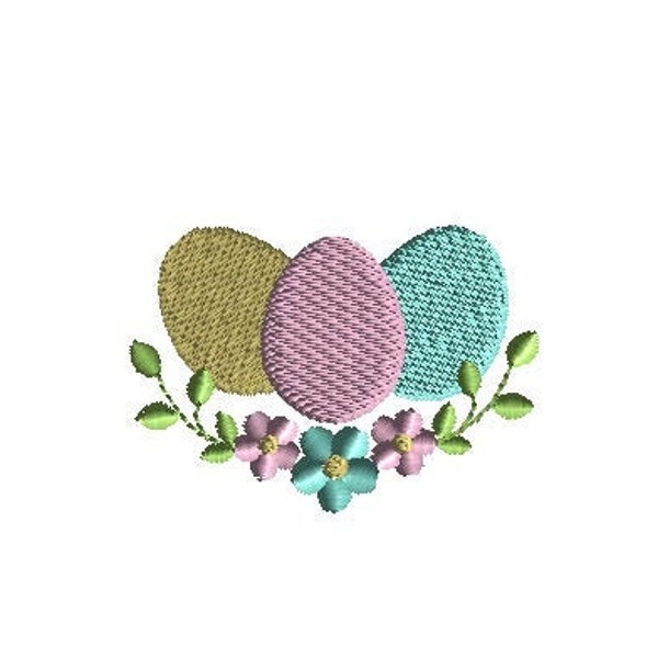 Mini Easter Eggs Floral Machine Embroidery Design-INSTANT DOWNLOAD