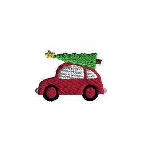 Mini Christmas Tree Car Machine Embroidery Design-INSTANT DOWNLOAD