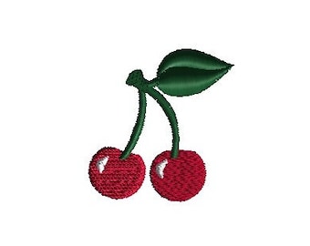 Mini Cherries 2 Machine Embroidery Design-INSTANT DOWNLOAD-3 sizes