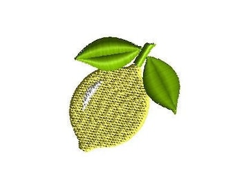 Mini Lemon with Leaves Machine Embroidery Design-INSTANT DOWNLOAD