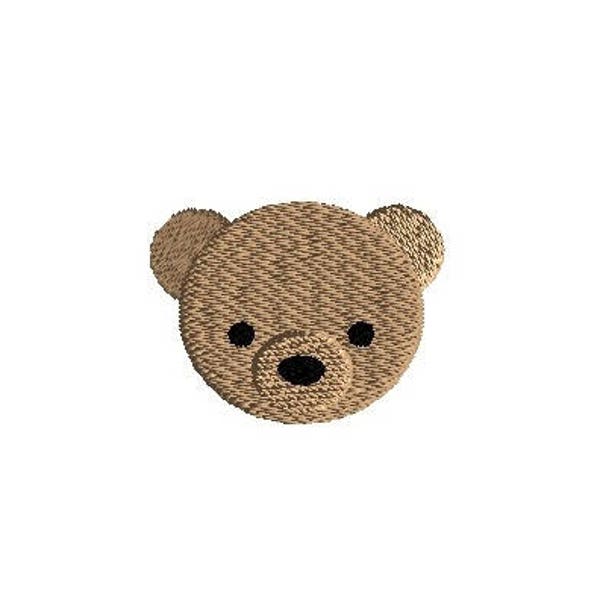 Mini Bear Head Machine Embroidery Design-INSTANT DOWNLOAD