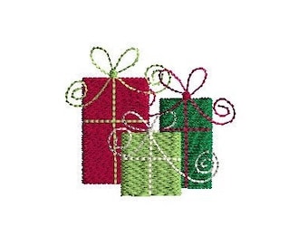 Mini Christmas Presents Machine Embroidery Design-INSTANT DOWNLOAD