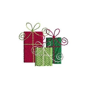 Mini Christmas Presents Machine Embroidery Design-INSTANT DOWNLOAD