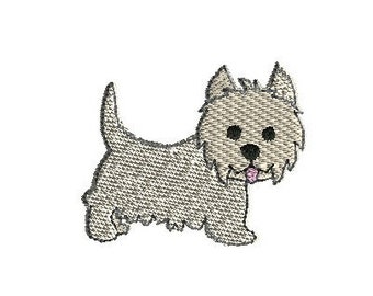 Mini Westie Dog Machine Embroidery Design-INSTANT DOWNLOAD