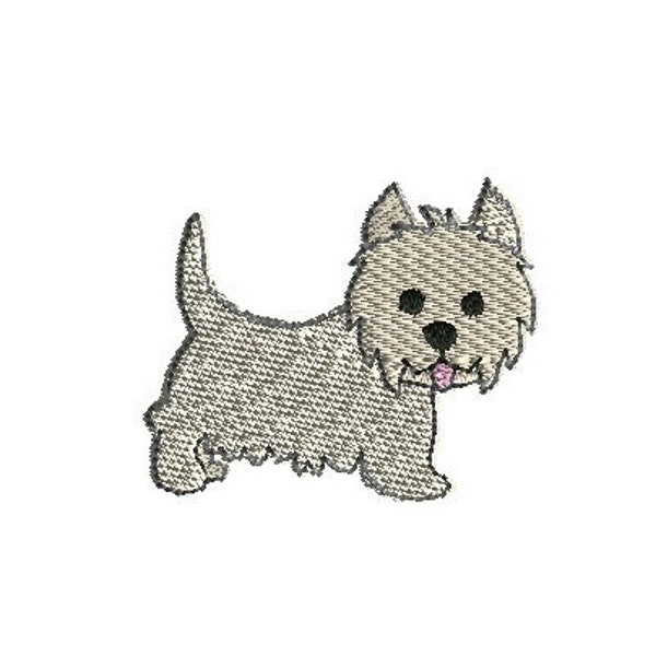 Mini Westie Dog Machine Embroidery Design-INSTANT DOWNLOAD
