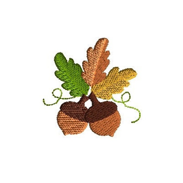 Mini Acorn Pair Machine Embroidery Design-INSTANT DOWNLOAD