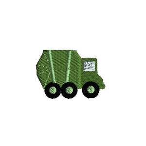Mini Garbage Truck Machine Embroidery Design-INSTANT DOWNLOAD-3 sizes