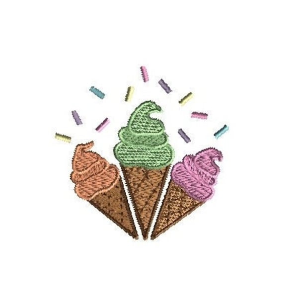 Mini Ice Cream 3 Machine Embroidery Design-INSTANT DOWNLOAD