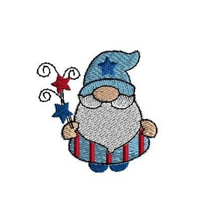 Mini Patriotic Gnome Machine Embroidery Design-INSTANT DOWNLOAD