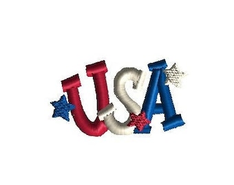 Stickdatei Mini USA mit Sternen, Maschinenstickerei