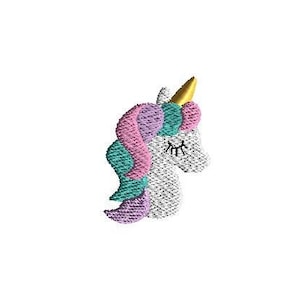Mini Unicorn Head Machine Embroidery Design-INSTANT DOWNLOAD-3 sizes