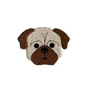 Mini Pug Dog Machine Embroidery Design-INSTANT DOWNLOAD