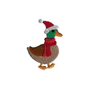 Mini Christmas Mallard Duck Machine Embroidery Design-INSTANT DOWNLOAD
