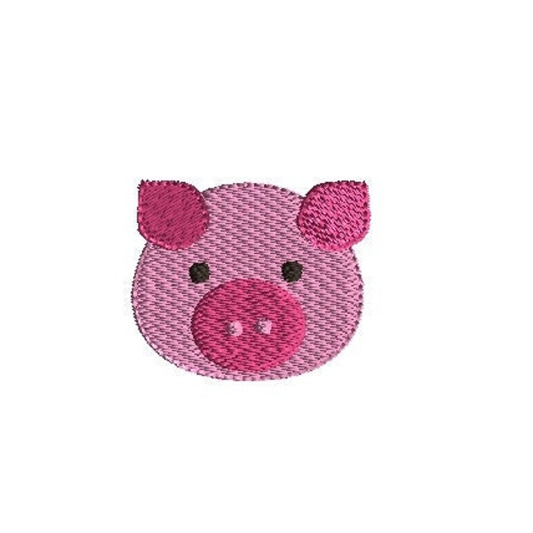 Mini Pig Face Machine Embroidery Design-INSTANT DOWNLOAD