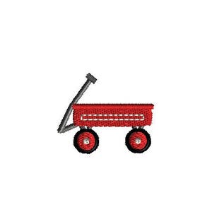 Mini Red Wagon Embroidery Design for Machine Embroidery-INSTANT DOWNLOAD-3 sizes